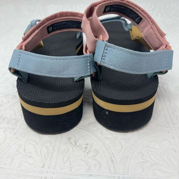 Teva Black Multi Pastel Color Block Universal Flatform Sport Sandal  Size 10 - Picture 5 of 7